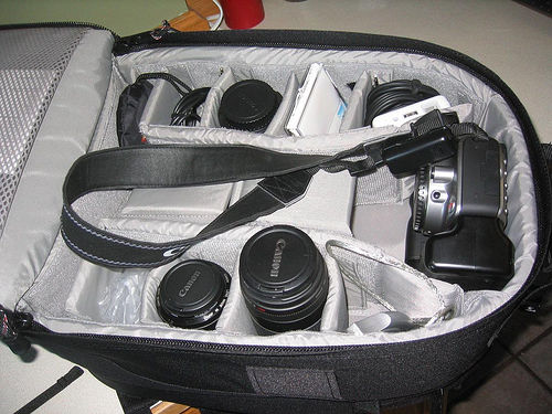 Backpack style camera bag