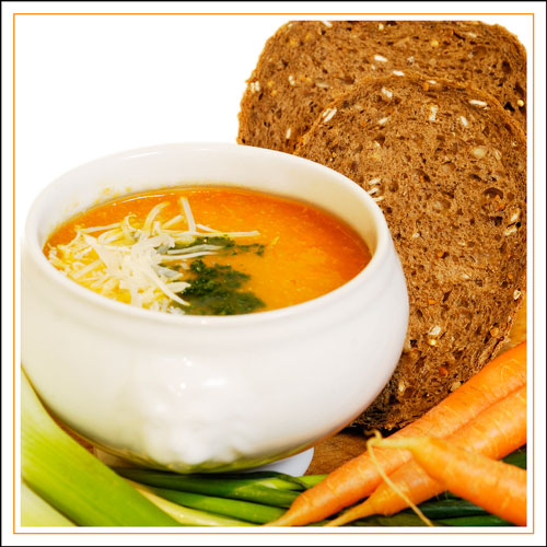 Food Photography - soup with bread