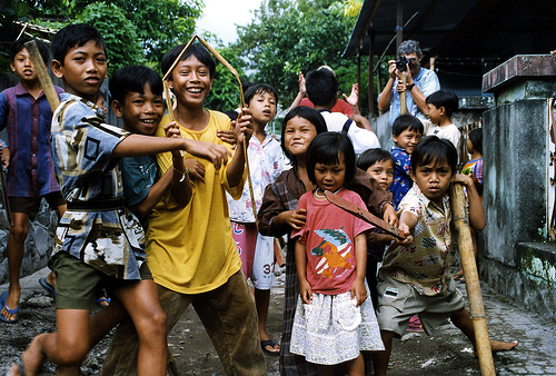 Photo of children taken at their eye level