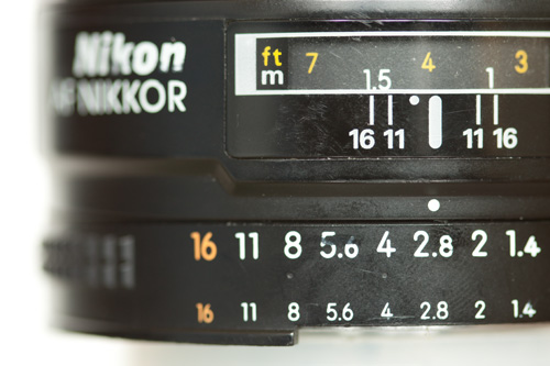  Aperture ring on Nikon 50mm/1.4 D lens