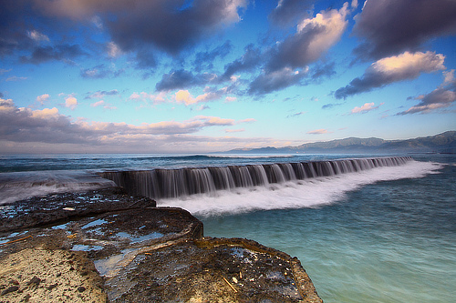 Long waterfall, Candidasa, Bali