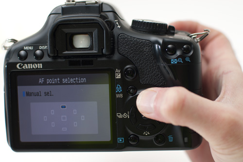 Selecting an autofocus point on the camera