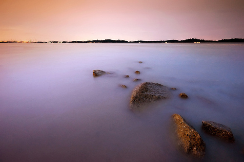 Long exposure resulting in smooth milky looking water, shot using a tripod