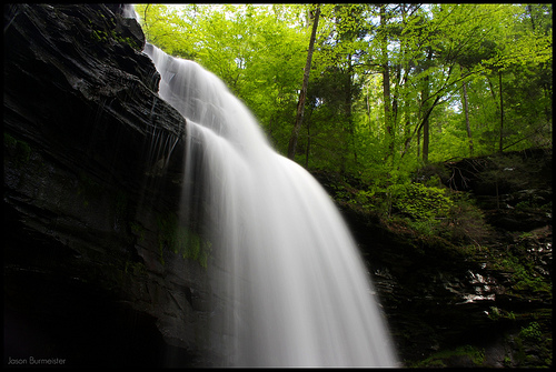 Waterfall in Ricketts Glen State Park - photographed using a tripod