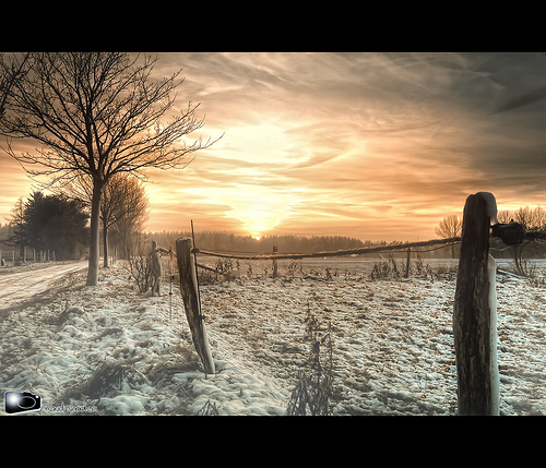 Winter scene HDR landscape photo - photographed using a tripod