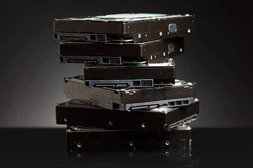 stack of hard drives