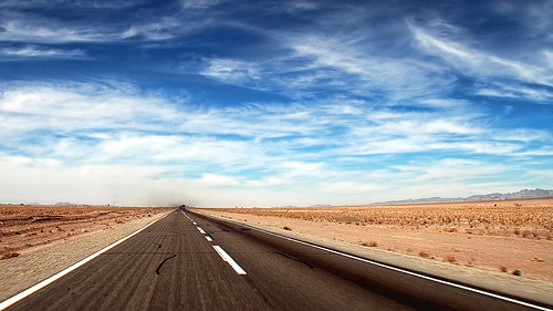 Road to nowhere in Iran - clean, minimalistic photo