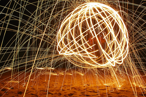 Burning Steel Wool Photography