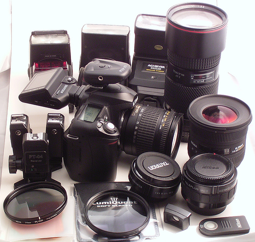 DSLR camera, lenses, equipment, and accessories