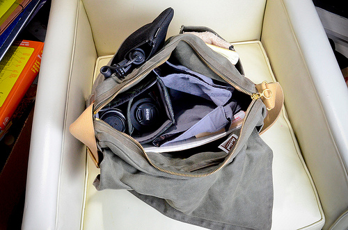 Archival Clothing Field Bag, converted to camera bag