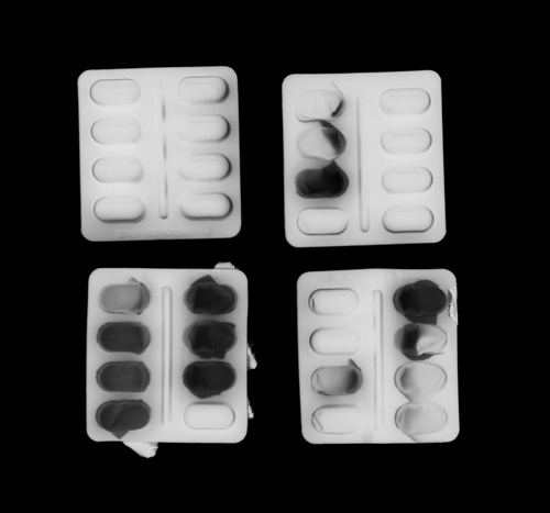 Photogram of partially used pill packets