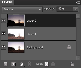 Layer palette in Photoshop Elements