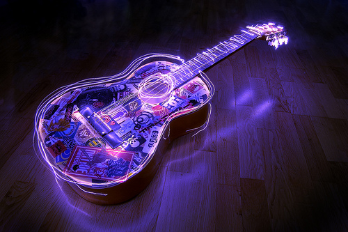 Light painting an acoustic guitar