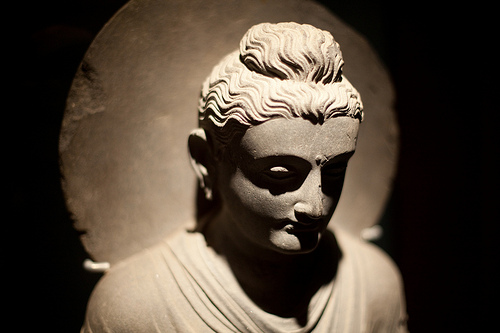 Buddha statue, photographed in a museum