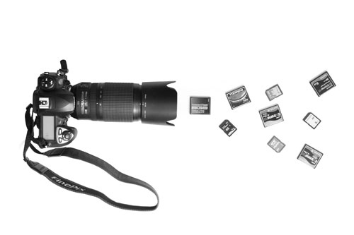 Camera firing memory cards