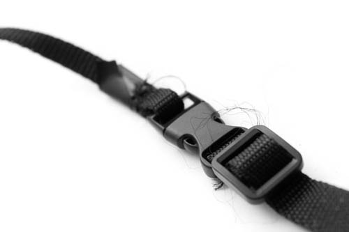 Frayed camera strap