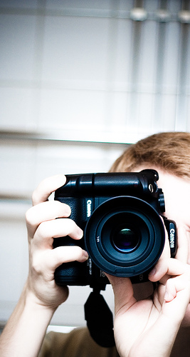 Photographing in portrait orientation with battery grip on camera