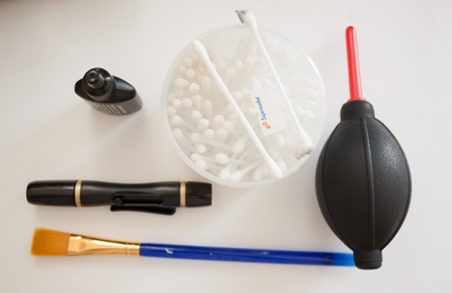 Tools used for cleaning photography equipment