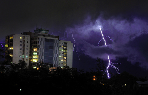 Electrical storm over Brisbane