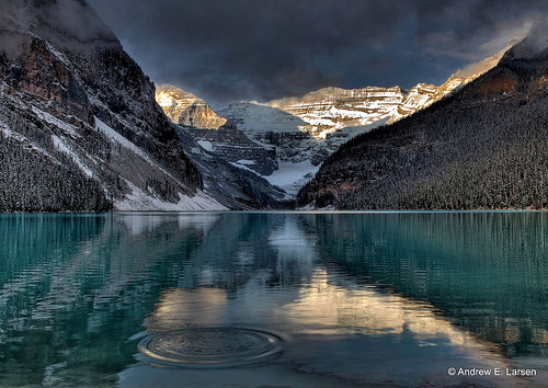 Lake Louise Mountains with reflection