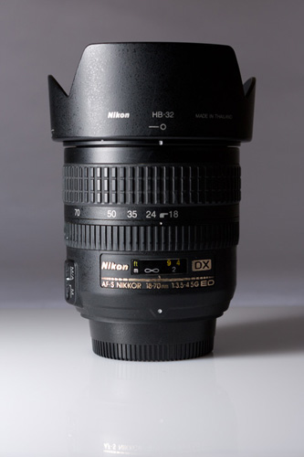Photo of camera lens taken using bounced flash to front-left
