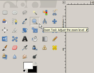 Zoom tool in GIMP's tools palette