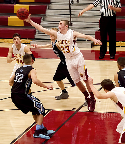 Basketball match, cropped photo