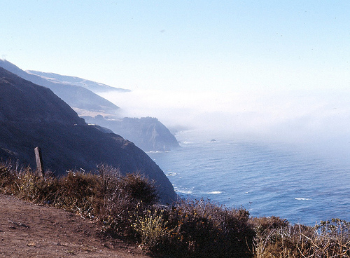 Fog Retreats from Big Sur, CA Hwy 1, 1976