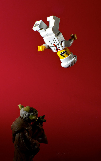 When Yoda Gets Hungry.... - small toy models lit by closely placed speedlights set to 1/128 and 1/64 power