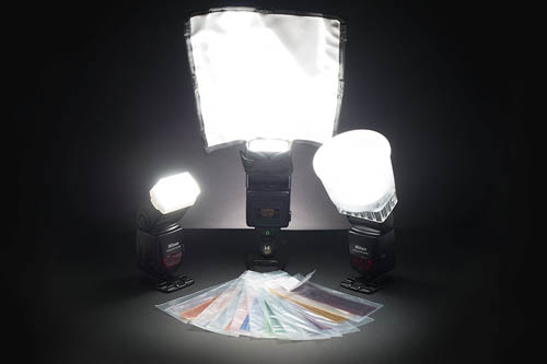 Flashes with light modifiers