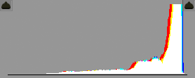 Example of an RGB histogram for an image featuring predominantly light tones