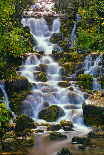Waterfall with silky blurred water due to long exposure