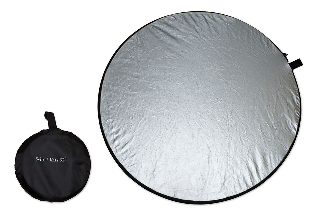 silver reflector photography setup