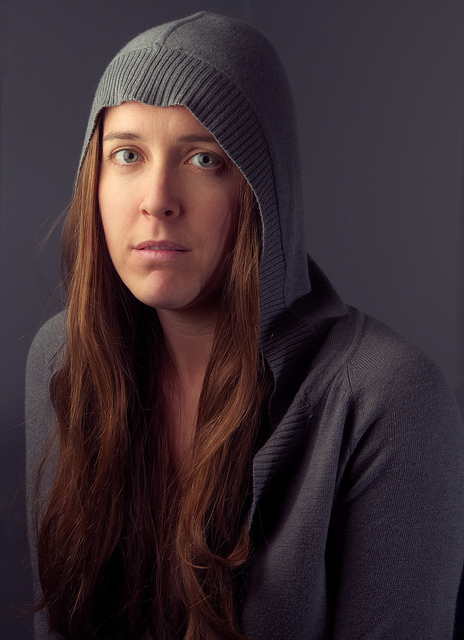 Portrait photo lit with DIY softbox