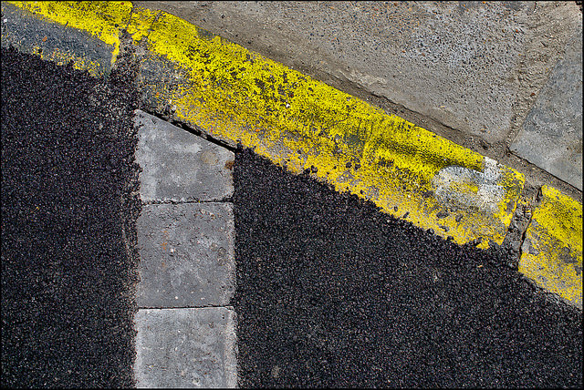 Abstract photo of the edge of a road