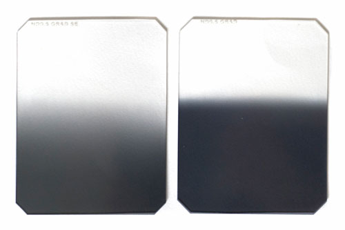 Hard edge and soft edge graduated split neutral density filters